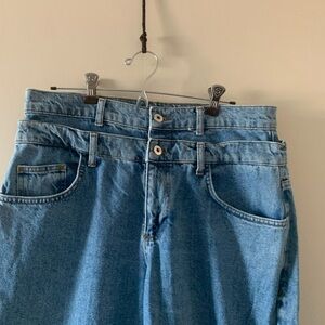High waisted jeans. Double waist band